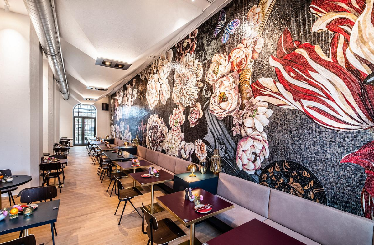 Foto aus dem Internet geladen, Kaffee Amici Kunstm&uuml;hle Rosenheim, Mosaik SICIS